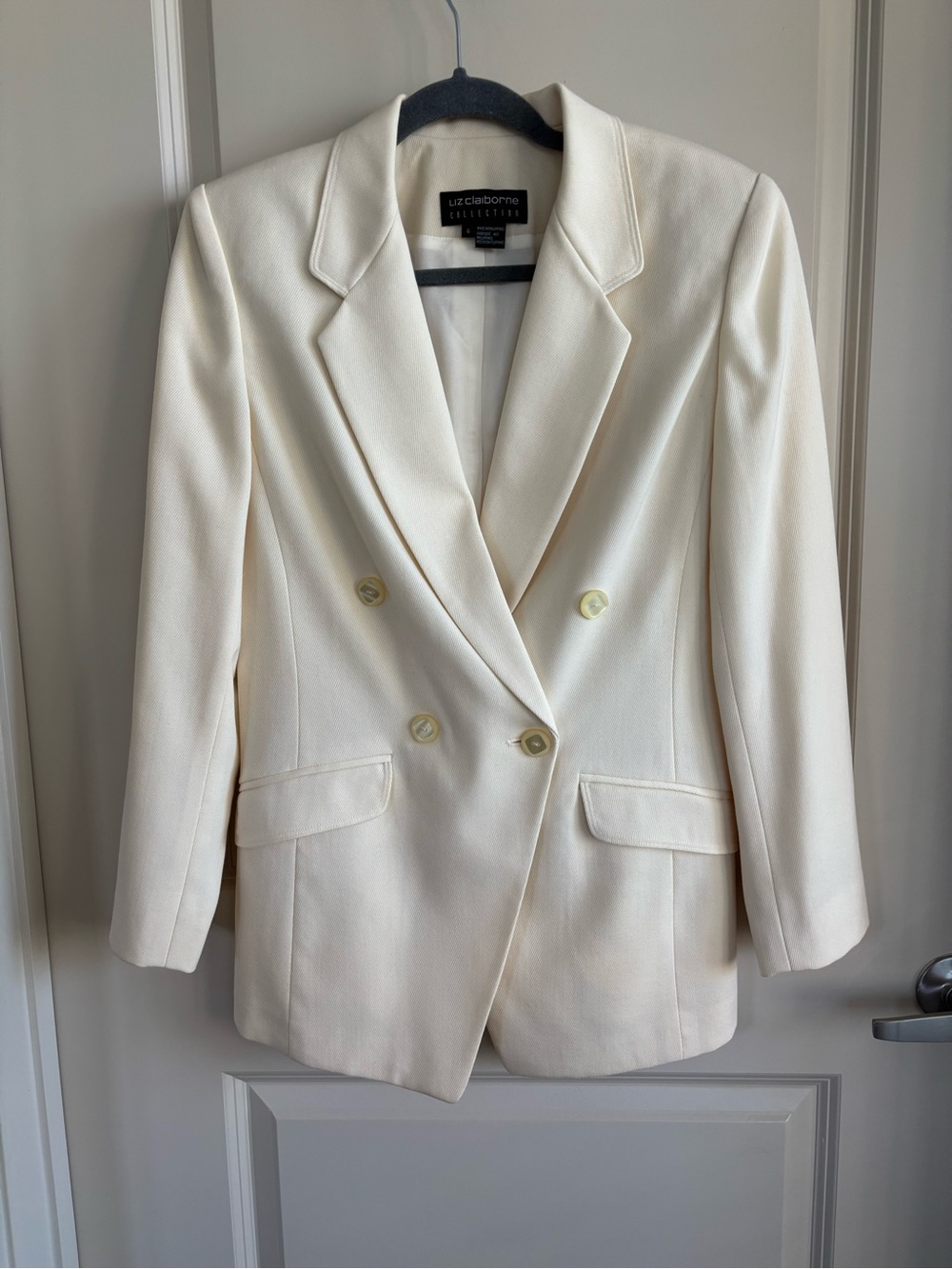 Liz Claiborne Ivory Double-Breasted Blazer - New